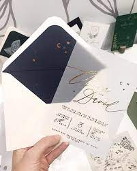 Vellum And Foil Wedding Invite Kartu Pernikahan Ide Perkawinan Undangan Perkawinan