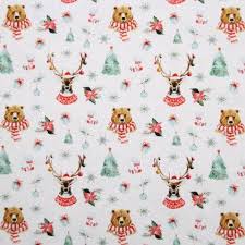 Tissu Popeline Bio Imprime Cerfou Tissu Popeline De Coton Panier Tissu