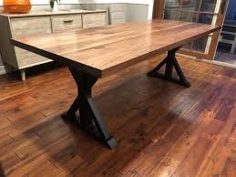 Walnut Dinning Table With Metal Table Legs Industrial Etsy In 2020 Metal Table Base Dinning Table Farmhouse Table