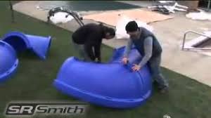 Serial numbers are found on the upper portion of the slide: Sr Smith Vortex Pool Slide Spiral Staircase Open Flume Blue