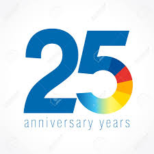 25 Years Old Logo With Pie Chart Anniversary Year Of 25th Vector