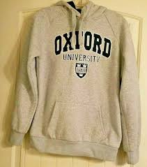 Details About Men S Oxford University Sweatshirt Size Large Hood Gray Long Sleeves In 2020 University Sweatshirts Grey Long Sleeve Hooded Sweatshirt Men