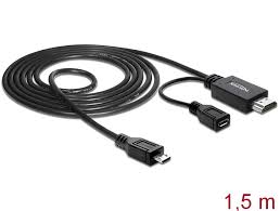 Mhl to hdmi cable adapter micro usb to hdmi 1080p video graphic converter with video audio output for samsung galaxy s3 s4 s5, note 2 3 4, galaxy tab 3, tab s, tab pro etc phones with mhl function. Delock Products 82990 Delock Cable Mhl Male High Speed Hdmi Male Usb Micro B Female 1 5 M