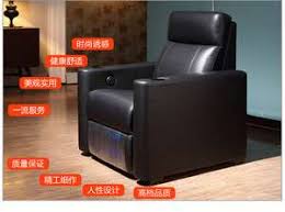 These cinema recliner chairs have recliner features and a sturdy build. Foshan Furniture Black Cow Leather Power Cinema Recliner Chair Ch 630