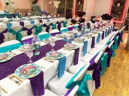 The Little Mermaid Theme Table Setting And Decor Baby Shower Planning Girl Baby Shower Decorations Mermaid Baby Showers