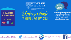 Carian maklumat senarai penuh kolej komuniti yang menawarkan program siji, diploma dan kursus pendek beserta alamat dan nombor telefon di bawah kelolaan kementerian pendidikan malaysia. Um Languages Linguistics Faculty Of Languages And Linguistics Virtual Open Day 2021 Facebook