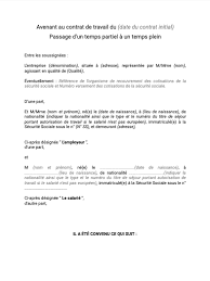 Lorsqu'il s'agit d'un cdi intermittent, d'un. Modele Avenant Au Contrat De Travail Cdd En Cdi
