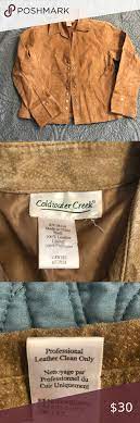 Coldwater Creek Leather Jacket Vintage Suede Jacket Olive Green Leather Jacket Snap Front Jacket