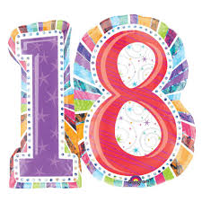 28" Holographic SuperShape Radiant Birthday 18 Balloon | Bargain Balloons -  Mylar Balloons and Foil Balloons