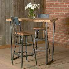 Counter Height Harvest Barn Wood Stool With Steel Back 1 Etsy Bar Height Table Pub Table Sets Bistro Table