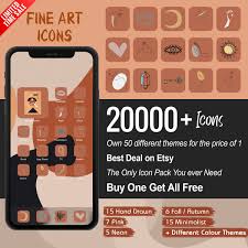 Aesthetic Boho App Icons For Iphone Ios 14 Minimalist Fineart Based On Nature Humans App Icon App Icon Design Human App