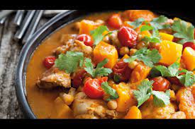 Chicken Tagine With Pumpkin And Chickpeas Nz Herald Recipe Chicken Tagine Easy Vegetable Curry Vegetable Curry Recipes