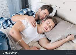 Стоковая фотография 515946031: Cute Gay Couple Sleeping Together Bed |  Shutterstock