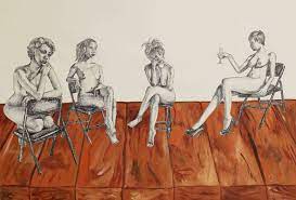 Old town florist / paper goods: Dinner Party Drawing By Celeste Von Solms Saatchi Art