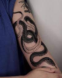 Image May Contain One Or More People Arm Tattoos Snake Sleeve Tattoos Snake Tattoo