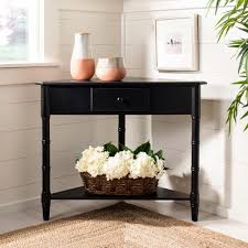 Safavieh Gomez Distressed Black Storage Console Table Amh5709b The Home Depot In 2020 Corner Table Small Corner Table Corner Accent Table