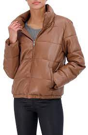 Sebby Collection Faux Leather Puffer Jacket Nordstrom Rack Jackets Puffer Jackets Faux Leather Jackets