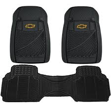 Black All Weather Chevrolet Chevy Logo Floor Mats 3pc Set Pickup Accessories Chevy Black Runners