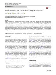 Metastatic breast cancer happens when the cancer spreads beyond the breast and lymph nodes, usually to the bones, liver, lungs, or brain. Pdf Ovarian Metastasis From Breast Cancer A Comprehensive Review