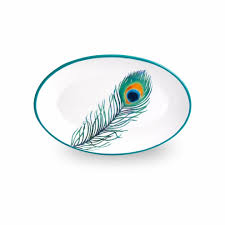 Linens Peacock Kayik Tabak Plates Tableware Linen