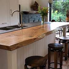 Your Kitchen Deserves A Bespoke Wooden Live Edge Breakfast Bar Or Contemporary Square Edge If You Pref Lake House Kitchen Kitchen Interior Kitchens Live Edge