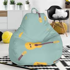 Guitar Print Pattern Bean Bag Chair Bean Bag Chair Bean Bag Bags
