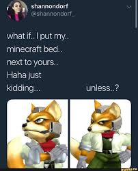 What If I Put My Minecraft Bed Next To Yours Ifunny Fox Memes Memes Funny Memes