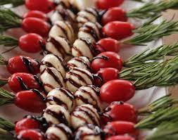 Caprese Skewers With Plum Balsamic Drizzle Ree Drummond Food Network Food Network Recipes Holiday Appetizers Recipes Recipes