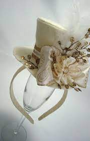 Reserved Christmas Top Hat Headband Fascinator Winter White Etsy Top Hat Crazy Hats Mad Hatter Hats