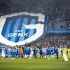 Christian benteke of genk celebrates scoring the second goal of the game. 1
