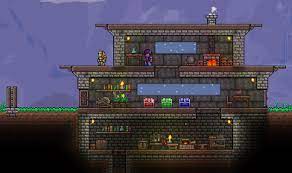 As terraria operates on a day and night cycle, building a shelter for your first night in terraria will keep you safe from any wandering foes. Pre Hardmode Base Terraria House Design Terraria House Ideas Terrarium Base