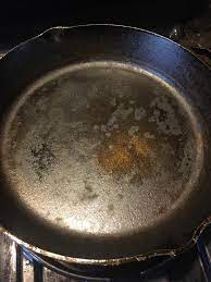 I Was Re Seasoning My Cast Iron Pan And This Was The Result I Washed It With Hot Water And Soap Dried It Wiped It Down With Olive Oil And Put In Oven