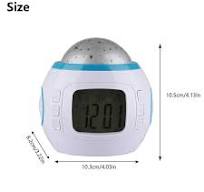 Alarm Clock, Kids Sleep Clock Starry Sky Night Light Star Projection Clock, Music Digital Clock with Backlight LED Night Light Calendar & Thermometer ...