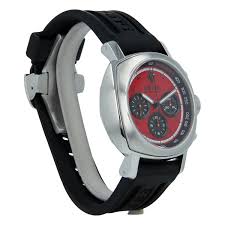 45 mm steel case, with black baton dial. Panerai Ferrari Granturismo Chronograph Red Buy Pre Owned Panerai Watch