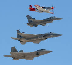 Generations Of Air Superiority P 51 Mustang F 16 Fighting Falcon F 15 Eagle F 22 Raptor Fighter Jets Aircraft Military Aircraft