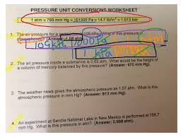 Pressure Unit Conversions Worksheet Problem 1 Science Chemistry Gases Showme