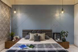 A 1 120 Sq Ft Ahmedabad Apartment With A Bold Blue Wall Dress Your Home Apartment Bedroom Decor Bedroom Decor Bedroom Design