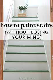 Magnolia Green Painted Stairs A Diy Staircase Makeover Stairs Diy Renovation Diy Staircase Makeover Painted Stairs
