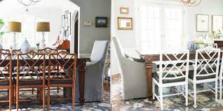 To redo your dining set inside, place a large drop cloth underneath your dining set, then place small squares of wax paper under table and chair legs so you can paint all the way to the floor. How To Paint Furniture Spray Painting Chairs Home With Keki