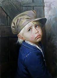 Forget about those tales of old, those urban legends... You won't have to  worry as we have the matching pair of "Crying Children" prints by mid  century artist.... Bruno Amadio (15 January