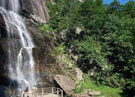 The Popular Hickory Nut Falls Trail Takes You Out To A Platform At The Bottom Of Our 404 Foot Waterfall The Seco Chimney Rock State Park State Parks Waterfall