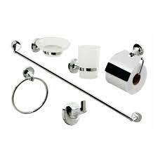 Explore moen's collection of chrome bathroom accessories and hardware available in several styles including modern, transitional, and traditional. Cassellie 6 Piece Chrome Bathroom Accessory Set