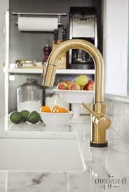 brushed gold kitchen faucet with touch