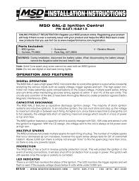 msd 6al 2 ignition control manualzz com