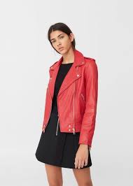 Leather Biker Jacket Leather Jacket Red Jacket Leather Womens Biker Jacket