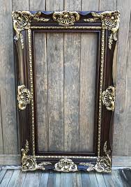 Classic Colonial Style Wood Picture Frame Dark Walnut Ornate Etsy Wood Picture Frames Ornate Picture Frames Picture On Wood