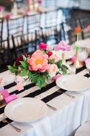 Black And White Table Runners On The Head Tables Channeled Lori S Love Of Kate Spade Bud Vases And Lo Black Tablecloth White Bridal Shower Best Wedding Colors