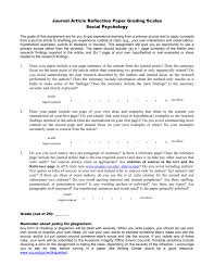 The first type is the educational reflective paper. Journal Article Reflection Paper Grading Scales Social Psychology