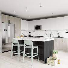 Under bench oven units, wall microwave cabinets, range hood units, fridge over head unit cabinets, wall oven units & walk in pantry unit cabinets. Slab Pantry Cabinets In Carbon Marine Kitchen The Home Depot
