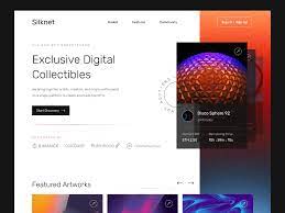 Silknet Nft Marketplace Landing Page In 2021 Landing Page Web App Design Website Inspiration